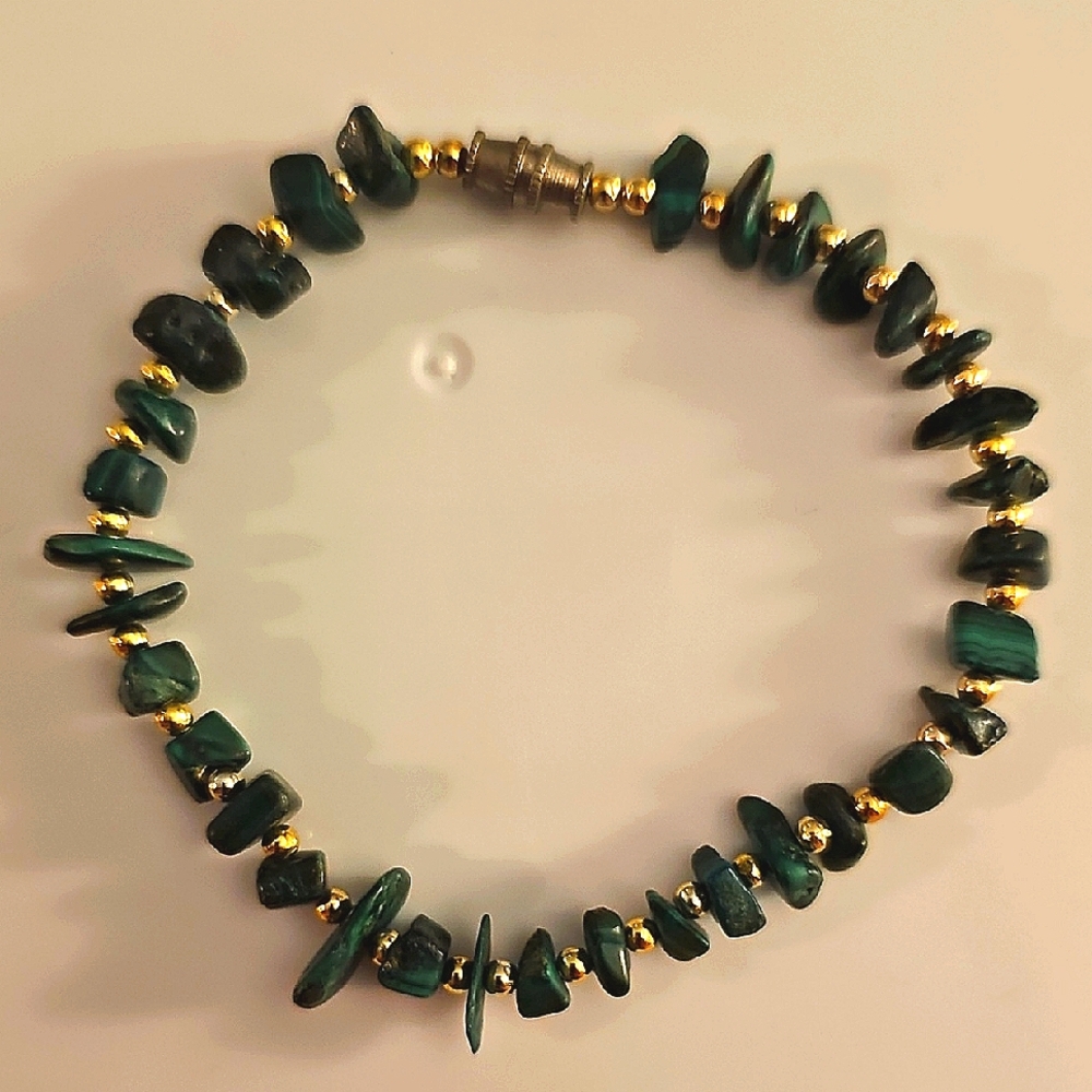 Vintage Malachite Chip Bracelet
